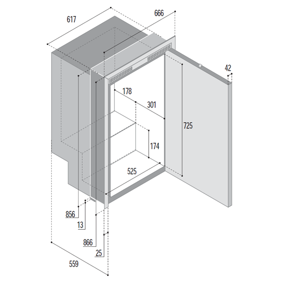 Vitrifrigo C180 157 Litre Stainless Steel Fridge Only - 044567 051681 - DC Fridge