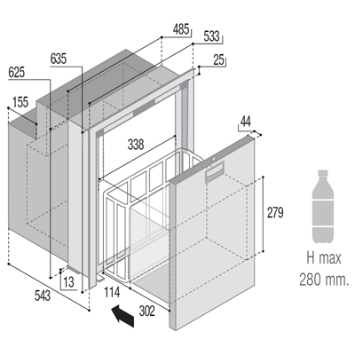 Vitrifrigo DW90 OCX2 RFX Drawer Fridge Freezer - DC Fridge