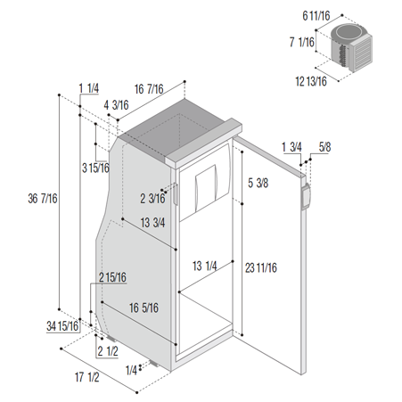 Vitrifrigo SLIM90 (external cooling unit) - DC Fridge