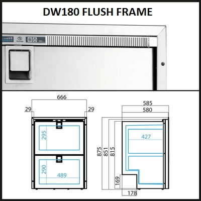 Vitrifrigo DW180RFX OCX2 2 Drawer 80 64 Litre Fridge Only + Steelock - 12/24 - 044320 051694 053610 - DC Fridge