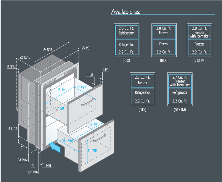 Vitrifrigo DW180DTX 2 Drawer 80 64 Litre Freezer/Fridge - 002996 - DC Fridge