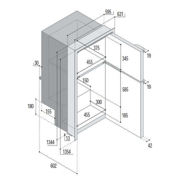 Vitrifrigo DP2600 230 Litre 2 Door Fridge Freezer 12/24 Airlock - DP2600 043659 051578 - DC Fridge