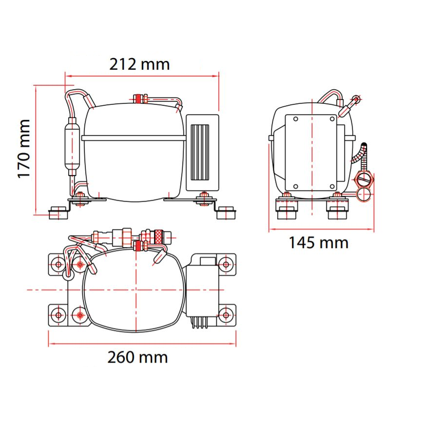 Frigomatic K 50F 12/24V 80Gr Keel Cooled Dissipator - Veco - DC Fridge