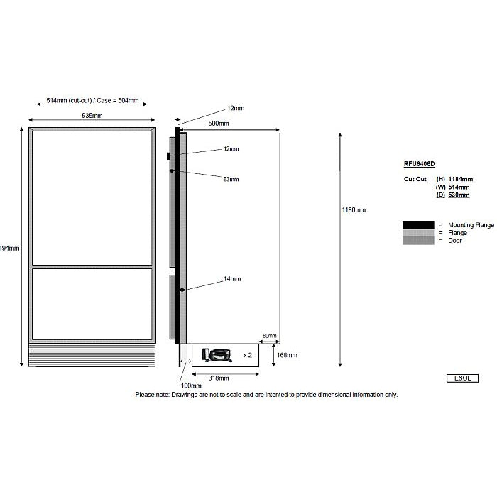 Nova Kool RFU6406D 12-24 Volt - 193L - Upright Marine Fridge with DRAW Freezer - DUAL Danfoss BD3.5 Compressors - Suitable for Boats, Caravans, Motorhomes and RVs (RFU6406D) - DC Fridge