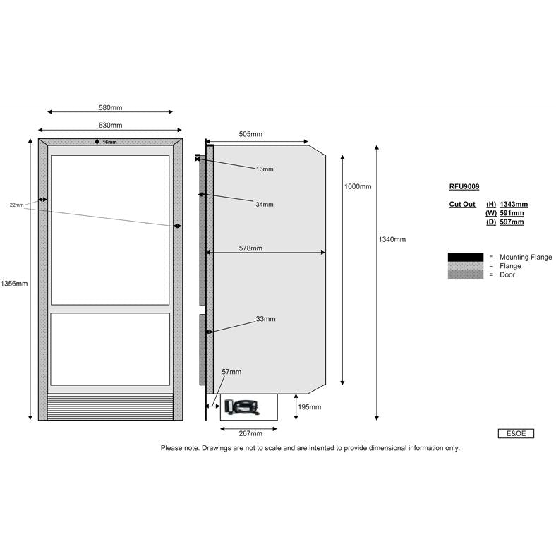 Nova Kool RFU9009 12-24 Volt - 258L - Upright Marine Fridge/Freezer - Danfoss BD50F Compressor - Suitable for Boats, Caravans, Motorhomes and RVs (RFU9009DC) - DC Fridge