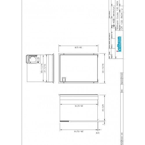 Isotherm CR130 Inox Stainless Steel Matched Fridge/Freezer - 12 or 24 Volts - 122L Litre Fridge with 8 Litre Freezer - Left Hand Door Hinge - RH Handle (1130BB1NK) - DC Fridge