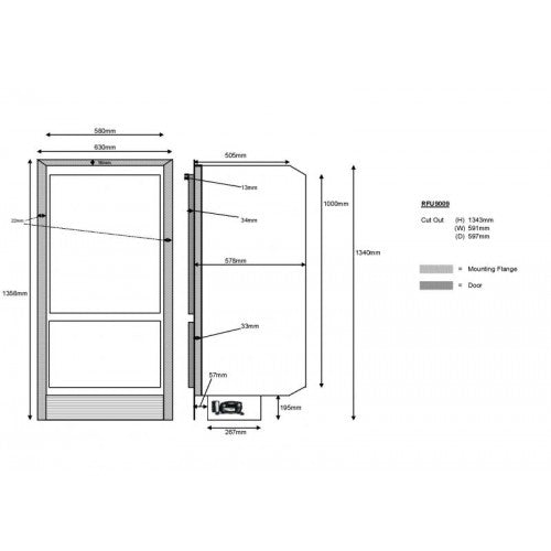 Nova Kool RFU9009 12-24 Volt - 258L - Upright Marine Fridge/Freezer - Danfoss BD50F Compressor - Suitable for Boats, Caravans, Motorhomes and RVs (RFU9009DC) - DC Fridge