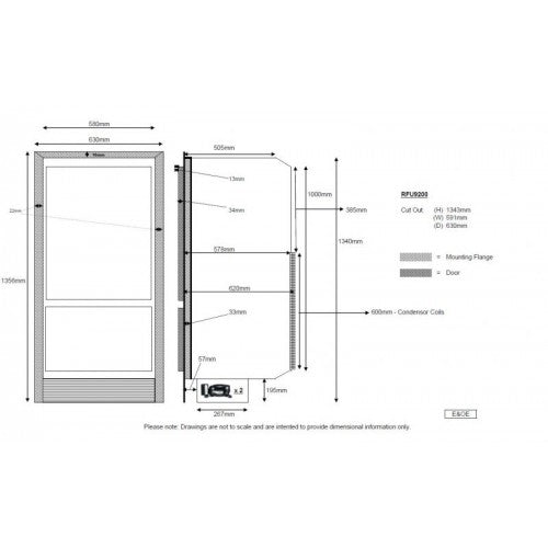 Nova Kool RFU9200 12-24 Volt - 258 Litre - Upright Two Door Fridge/Freezer - DUAL Danfoss BD35F Compressor - Independant Thermostatic Control (RFU9200) - DC Fridge