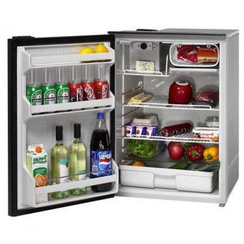 Isotherm CR130 Inox Stainless Steel Matched Fridge/Freezer - 12 or 24 Volts - 122L Litre Fridge with 8 Litre Freezer - Left Hand Door Hinge - RH Handle (1130BB1NK) - DC Fridge