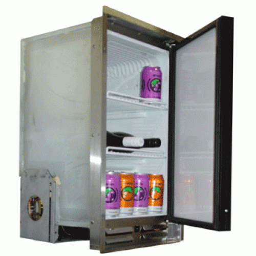 Nova Kool R1200 12-24 Volts - 33L Single Door Marine Fridge - SS Frame and SS Look Door Panel - DC Fridge