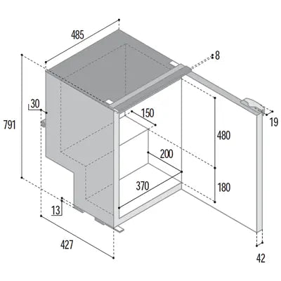 Vitrifrigo 85 Litre Fridge Freezer - Two Fitting Frame Options - C85i 043583 051580 Vitrifrigo
